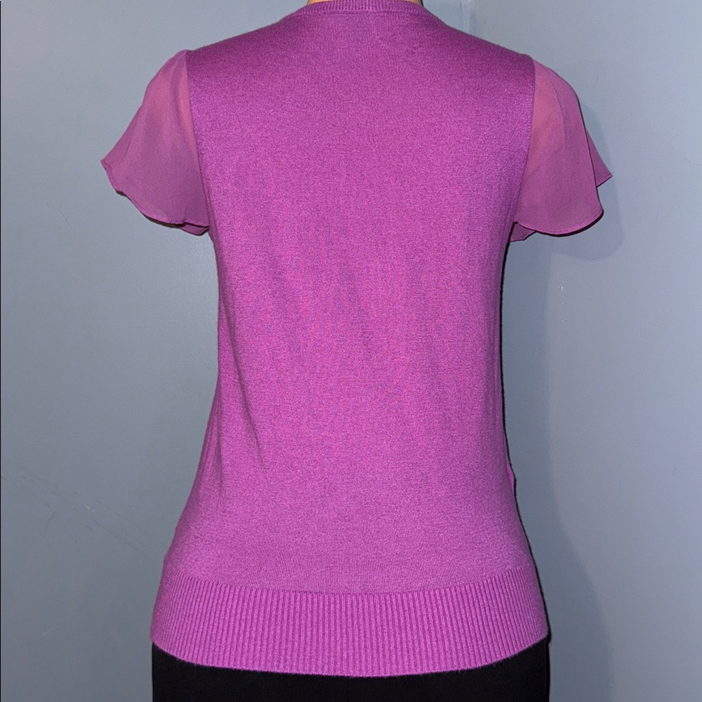 Purple dress too with sheer short sleeves - Picture 3 of 6